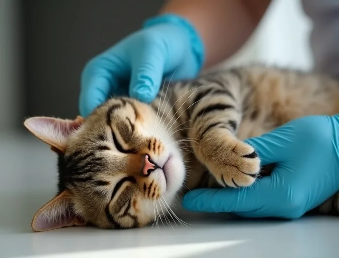 Specialist carefully handling a deceased cat with dignity in Chum Creek